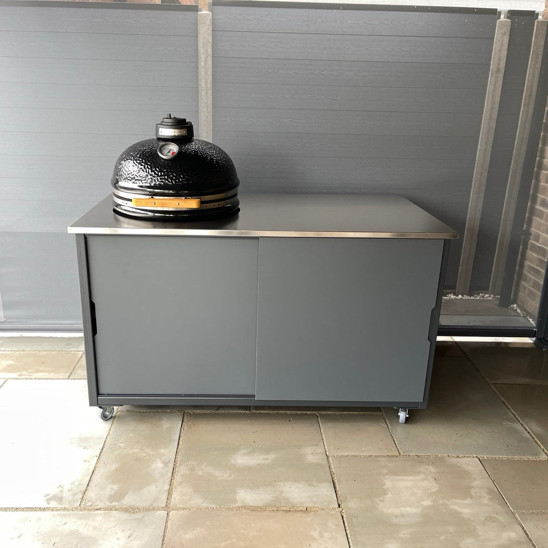 BIG4SPACE 150 Carbon Grey kamado table for Monolith classic grill. Ashford. - KamadoSpace
