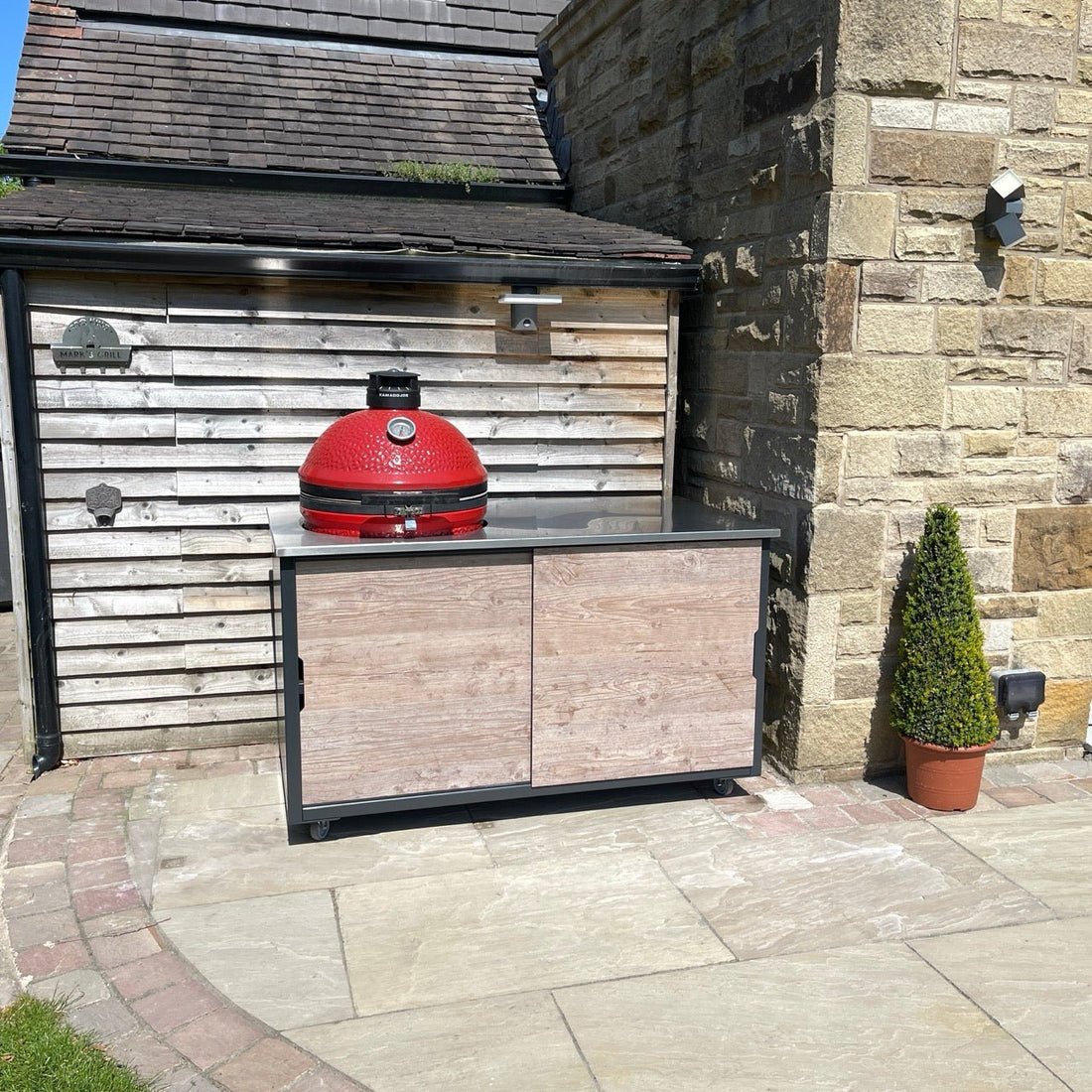 BIG4SPACE 150 Fir Platinum Kamado Table for Kamado Joe 2. Pick District. - KamadoSpace