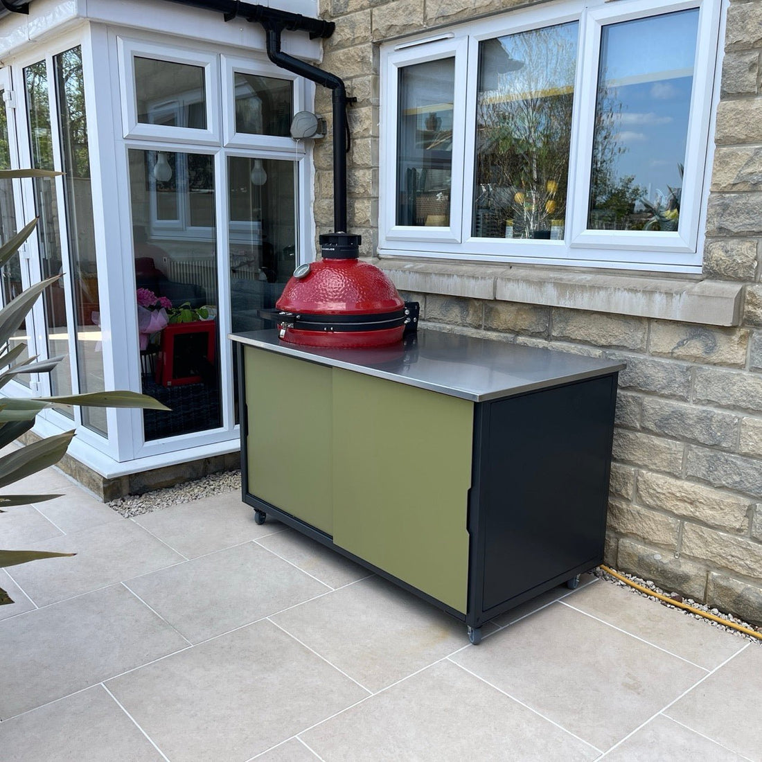 BIG4SPACE 150 Olive outdoor kitchen for Kamado Joe classic 2 - KamadoSpace