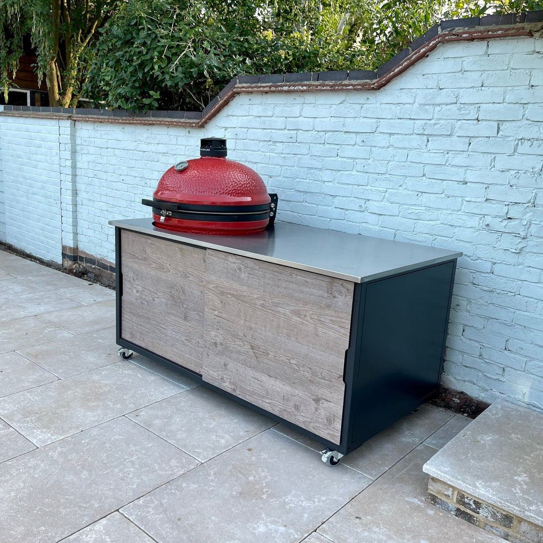 BIG4SPACE 180 fir platinum kamado cabinet for Kamado Joe Big Joe 3. Colchester. - KamadoSpace