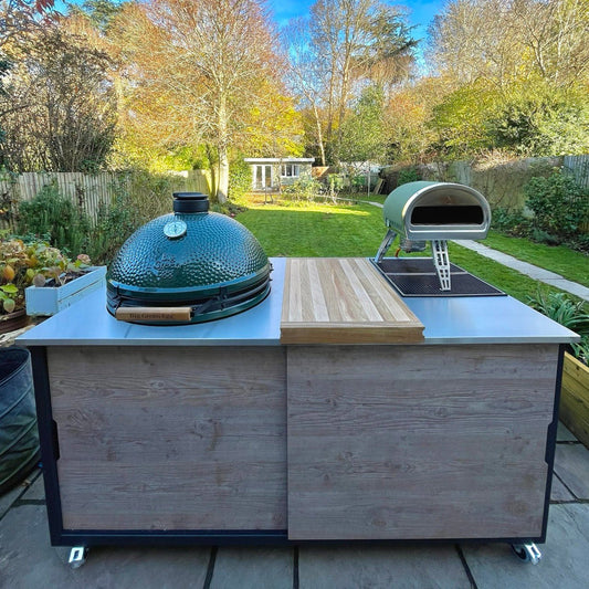 BIG4SPACE 180 kamado table for Big Green Egg extra large. Leatherhead. - KamadoSpace