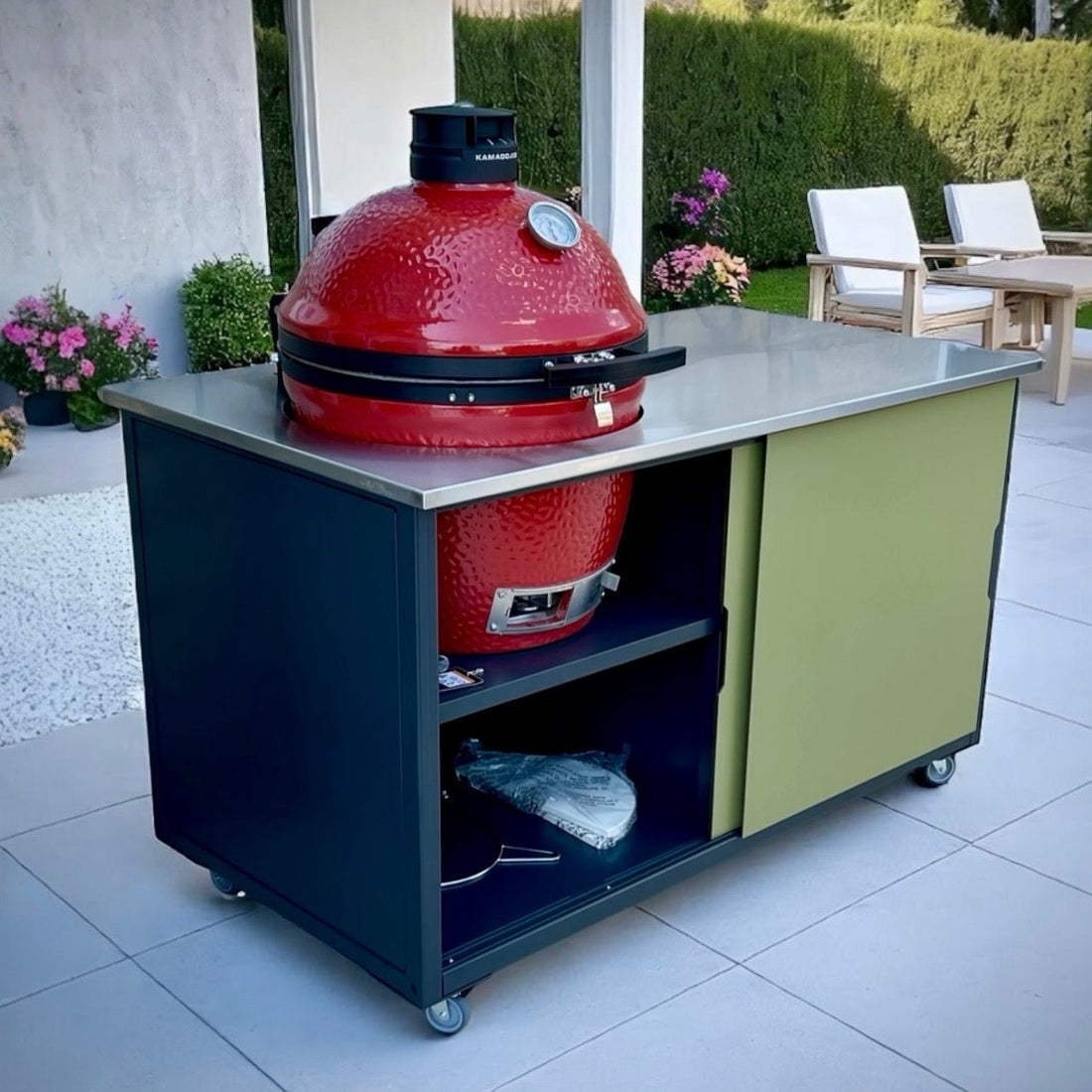 Luxury Outdoor Kamado Kitchen for Kamado Joe, Big Green Egg, and Monolith Grills - KamadoSpace