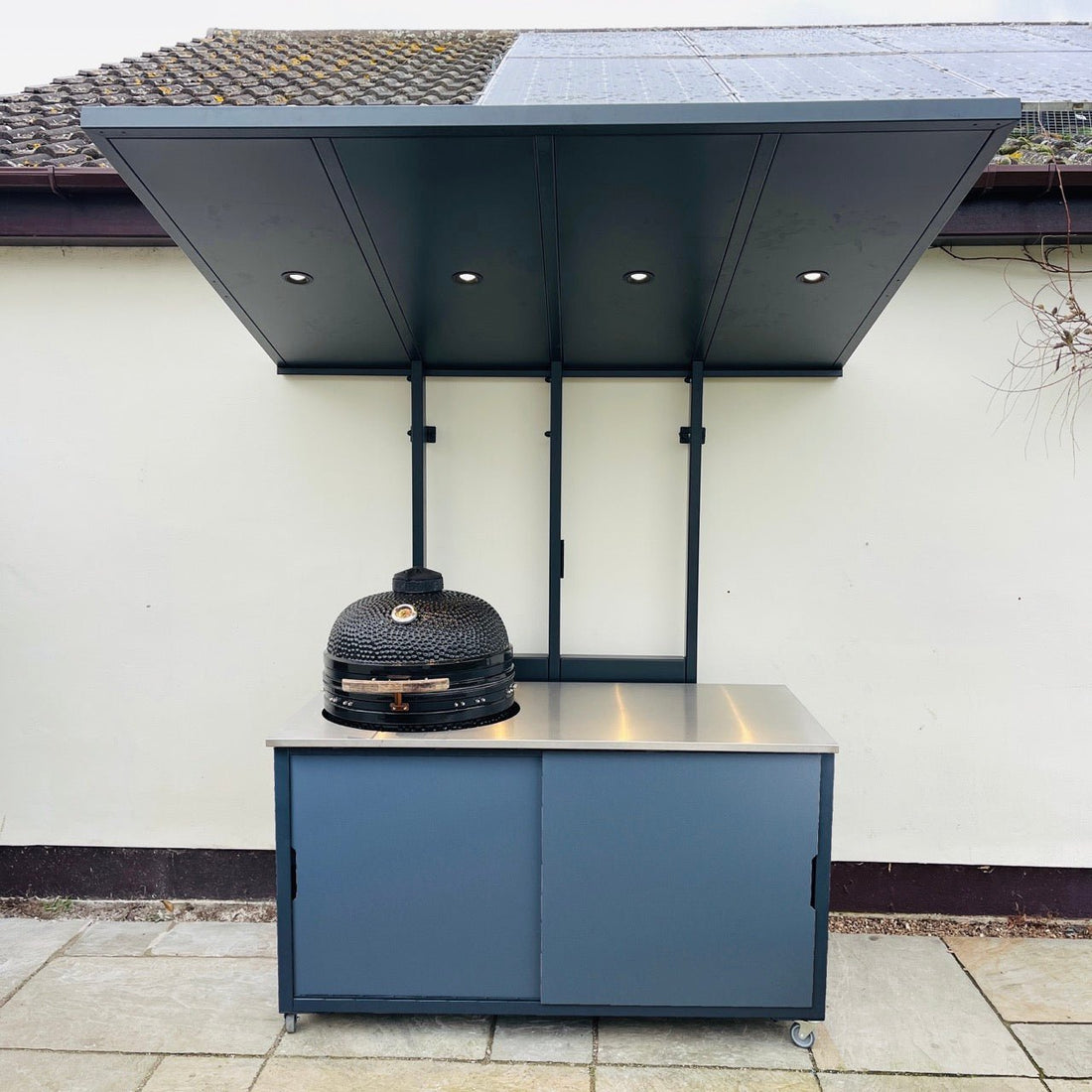 Transform Your Outdoor Space with the BIG4SPACE BBQ Gazebo and 150 Kamado Table in Carbon Grey - KamadoSpace
