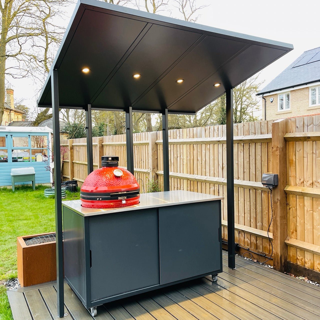 BIG4SPACE BBQ Gazebo - KamadoSpace. Canopy. Owning. Outdoor kitchen. Outdoor island. Kamado kitchen.