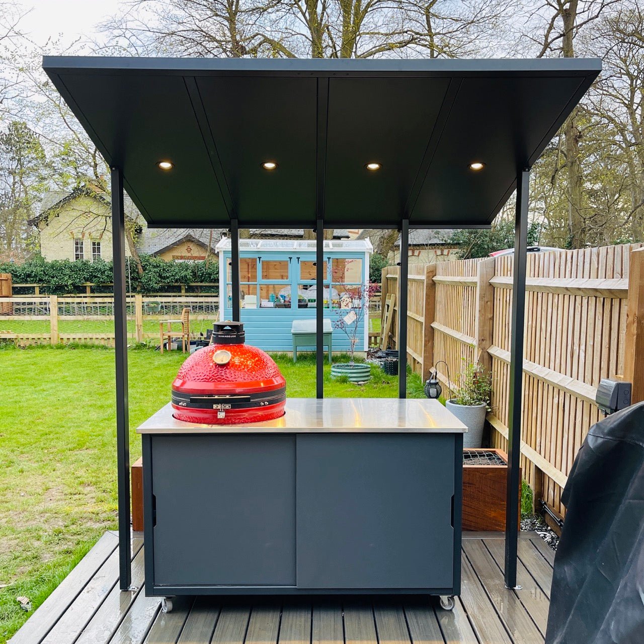 BIG4SPACE BBQ Gazebo - KamadoSpace. Canopy. Owning. Outdoor kitchen. Outdoor island. Kamado kitchen.