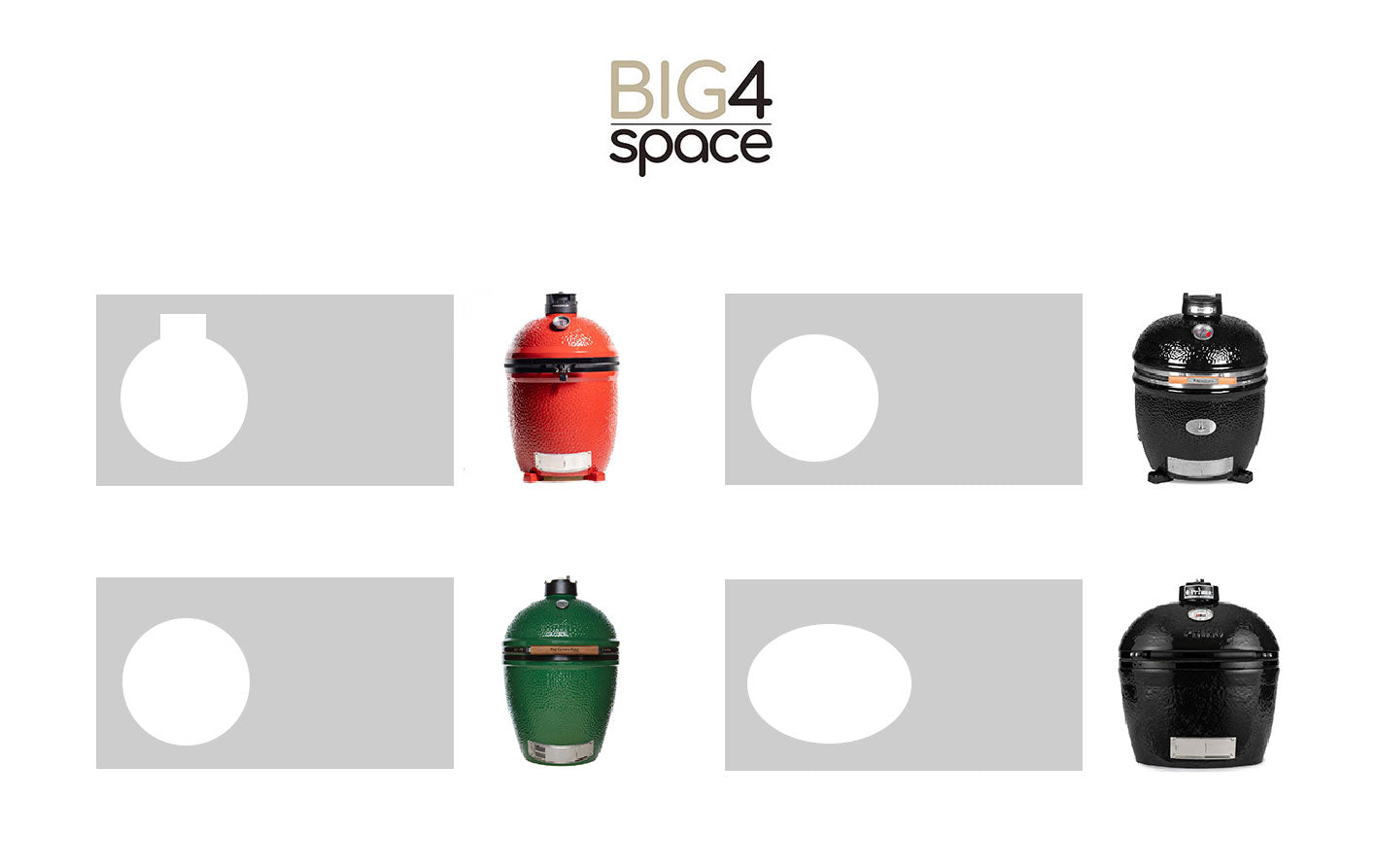 BIG4SPACE kamado table - fits any kamado grill - outdoor kitchen