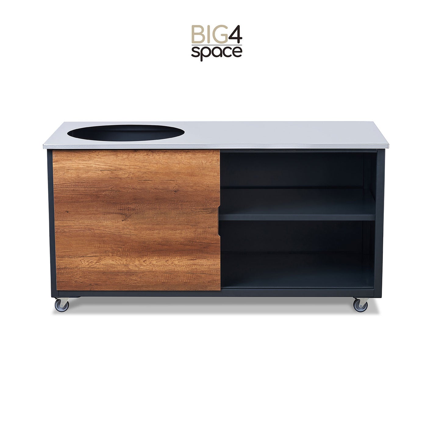 BIG4SPACE 180 kamado table barrique oak - KamadoSpace outdoor kitchen