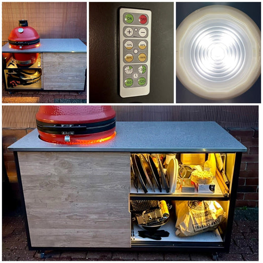 Magnetic and Remote-Controlled LED Spotlights for BIG4SPACE Kamado and Pizza Oven Cabinets - KamadoSpace