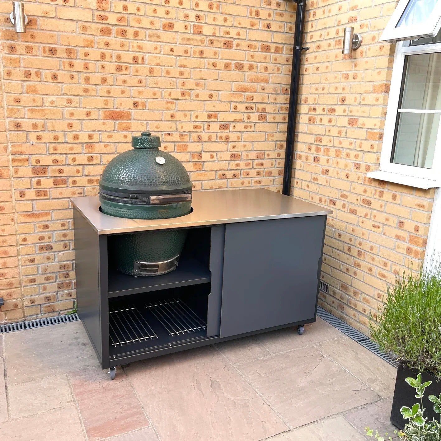 BIG4SPACE 150 Kamado Table for Big Green Egg Large – Premium Outdoor Kitchen - KamadoSpace
