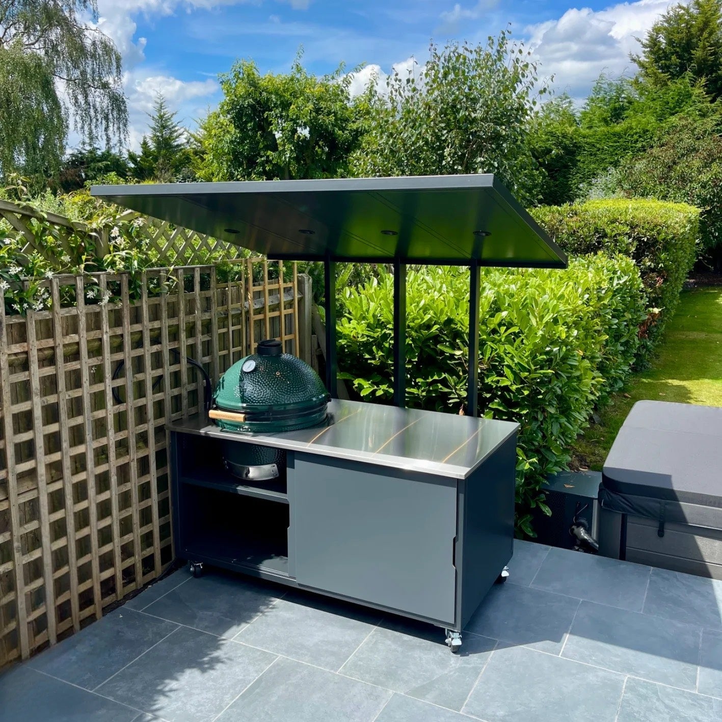 BIG4SPACE 180 Kamado Table for Big Green Egg XL – Premium Outdoor Kitchen - KamadoSpace