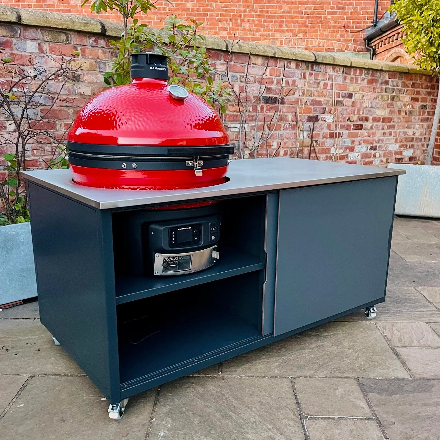 BIG4SPACE 180 Kamado Table for Kamado Joe Big Joe Konnected – Premium Outdoor Kitchen - KamadoSpace