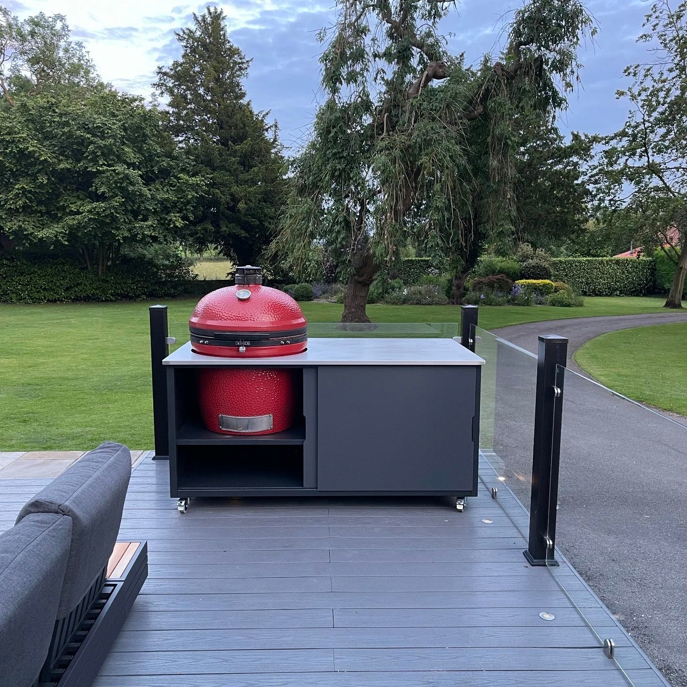 BIG4SPACE 180 Kamado Table for Kamado Joe Big Joe – Premium Outdoor Kitchen - KamadoSpace