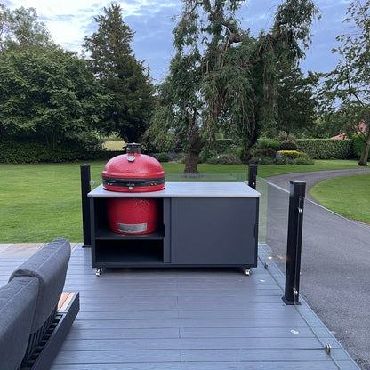 BIG4SPACE 180 Kamado Table for Kamado Joe Big Joe – Premium Outdoor Kitchen - KamadoSpace